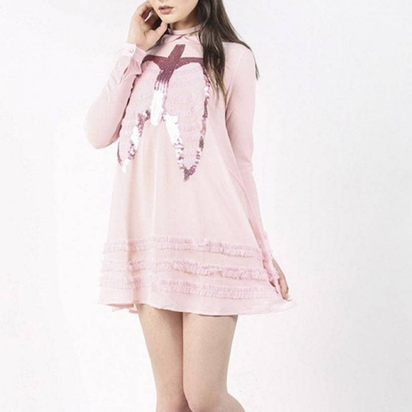 Iron Fist “Dead Mermaid” Babydoll Dress – Pink Sheer Sequin - Picture 8 of 8